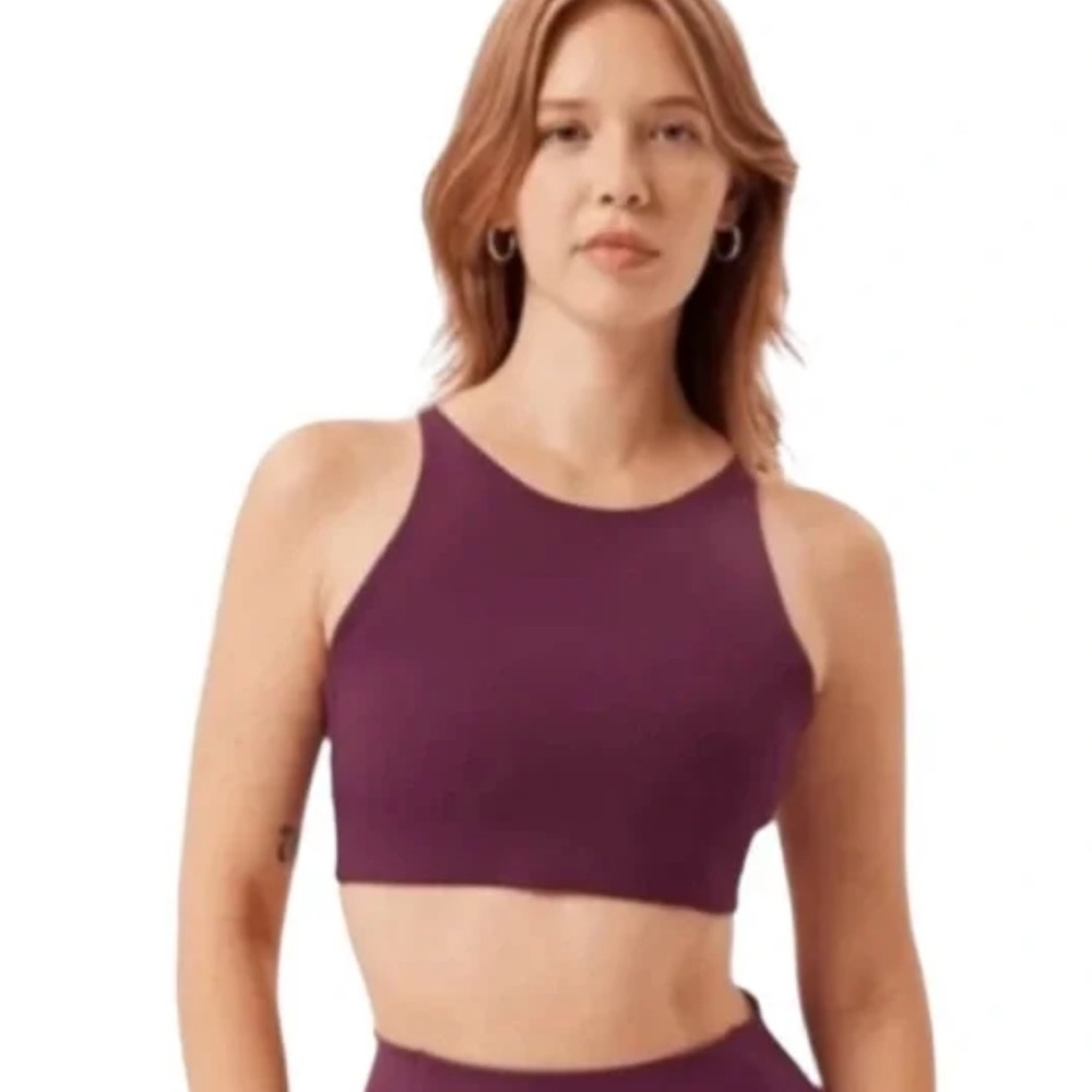 GIRLFRIEND COLLECTIVE dylan compressive tank sports bra - plum - size medium